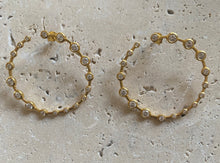 Golden hoop stud earrings