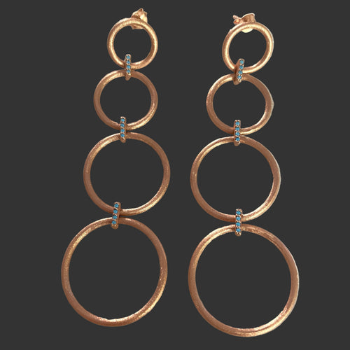 Brushed linked hoop earrings