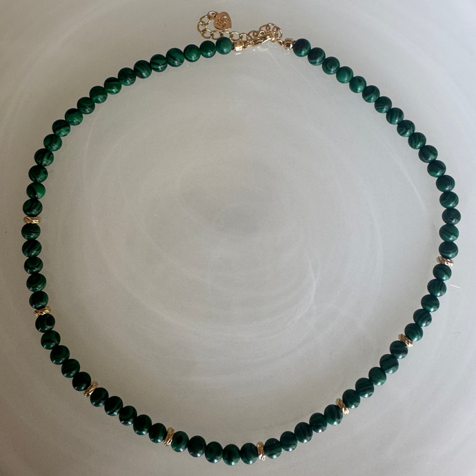 Malachite beaded necklace