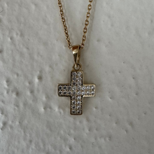 14k gold ‘Marina’ square sapphire cross