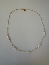 Petite pearl ball chain necklace