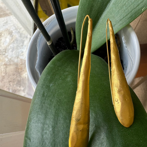 Gold leaf earrings
