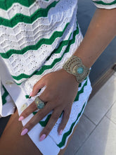 Apatite drop centrepiece bracelet cuff
