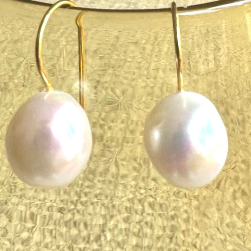 Spanish Baroque drop earrings on gold vermeil hooks.