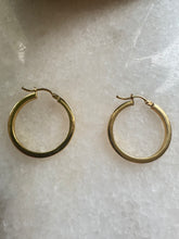 14k Gold chunky sleeper- hoop earrings