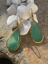 ‘Santorini’ Chalcedony & gold earrings