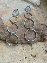 4 Brushed Silver Linked Hoops earrings