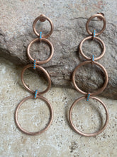 4 Brushed Silver Linked Hoops earrings