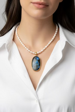 Labradorite and fresh water pearl necklace
