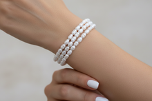 Triple layered rice pearl bracelet