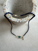 Blue lapis beads & eye necklace