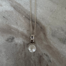 Mabe pearl pendant with rice pearl or silver chain