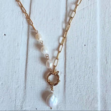 4 fresh water pearls paper clip necklace