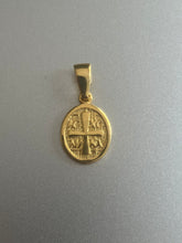Solid 14k gold ICXC Konstantine and Helen Oval pendant