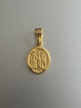 Solid 14k gold ICXC Konstantine and Helen Oval pendant