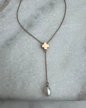 Rhea block cross and pearl