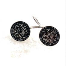 Greek shield design mini earrings