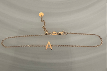 9k gold diamond cut trace chain with initial.