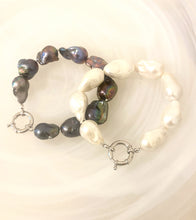 Lustre Baroque fresh water Pearl bracelet with Silver Bolt Clasp