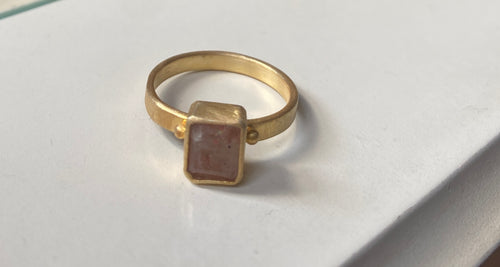 The oblong semi precious  ring