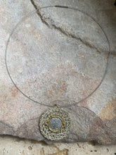 Phaistos (festos) disc silver crochet necklace