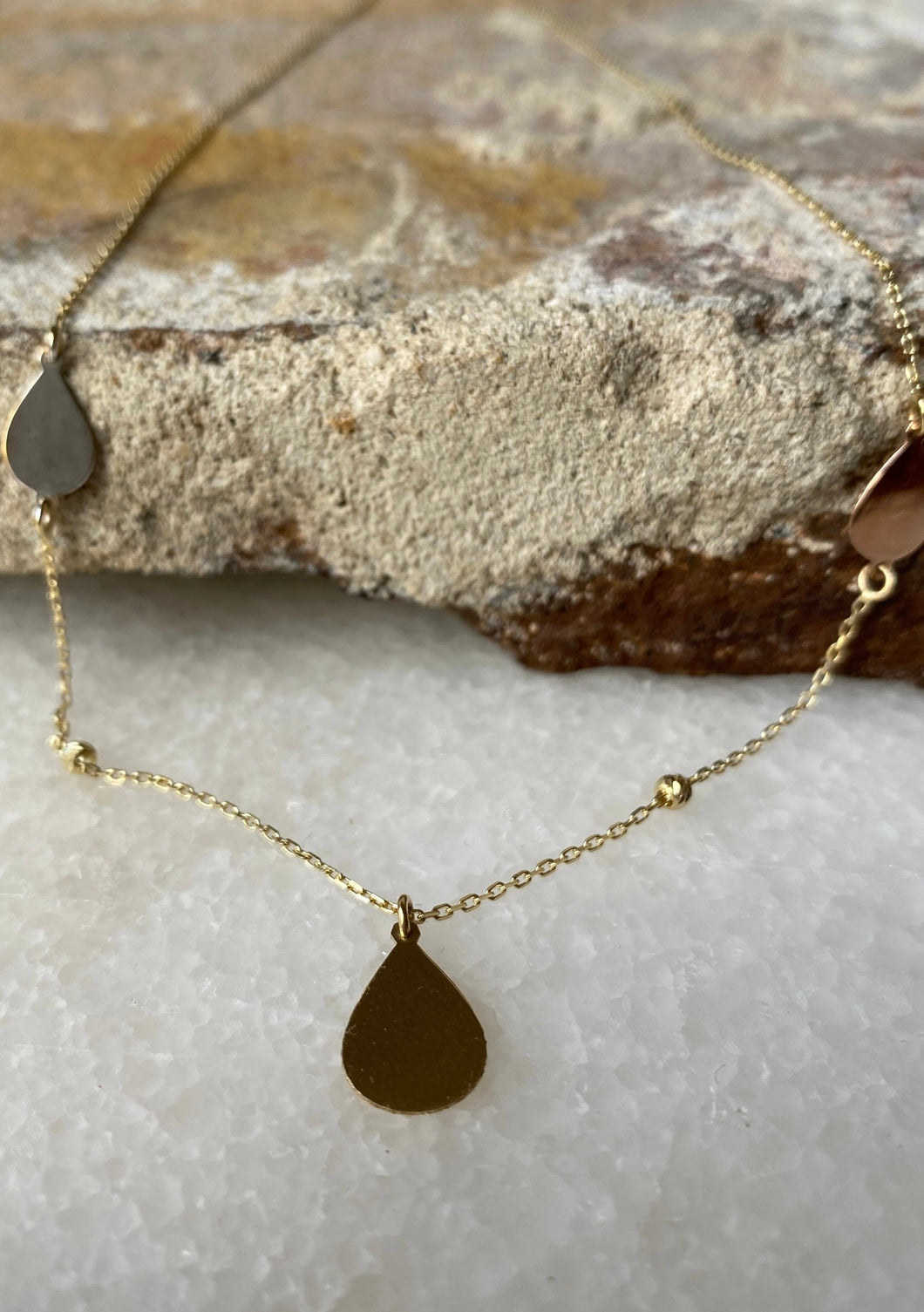 14k gold Spanish teardrop necklace Aliki Jewellery