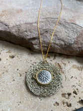 Star of Vergina crochet coin necklace