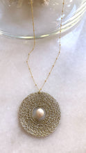 Jenny crocheted bespoke circle with fresh water pearl