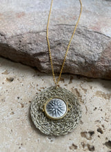 Star of Vergina crochet coin necklace
