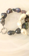 Lustre Baroque fresh water Pearl bracelet with Silver Bolt Clasp