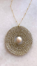Jenny crocheted bespoke circle with fresh water pearl