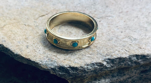 Turquoise and gold band
