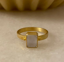 The oblong semi precious  ring