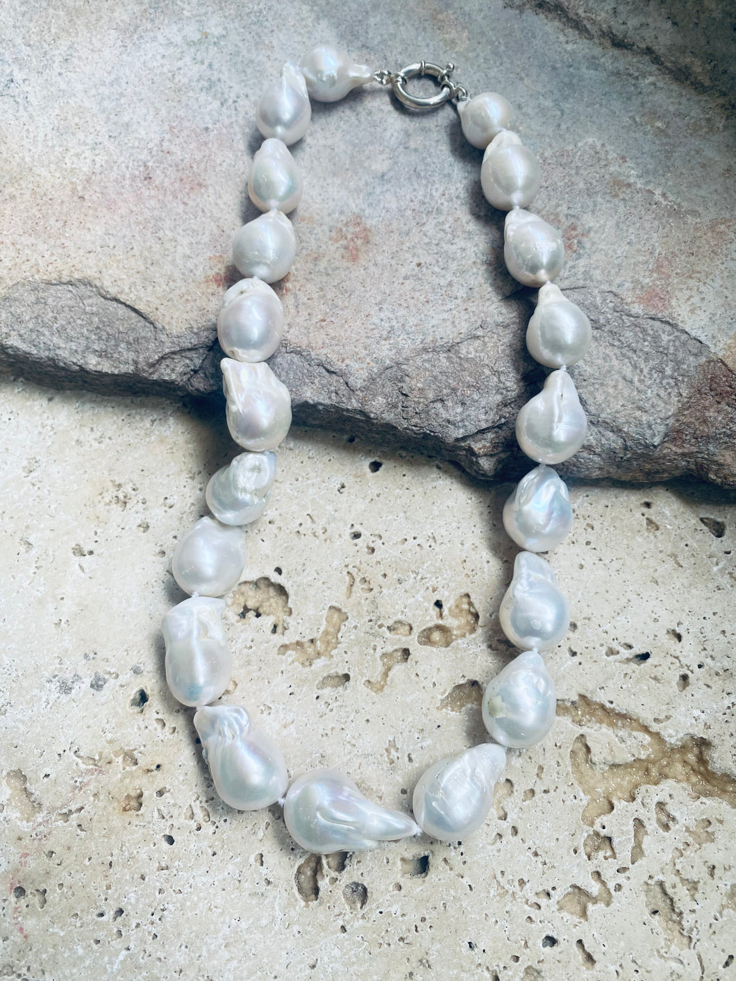Lustrous Baroque fresh water pearl necklace