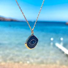 Turquoise mati-eye oxidised in Yellow, Rose and Silver.