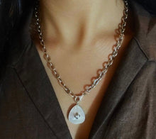 Mother of pearl & reed cross Silver necklace