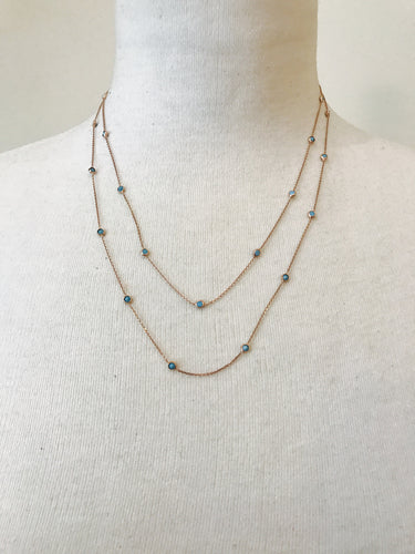 Sprinkle necklace with turquoise Cabochons