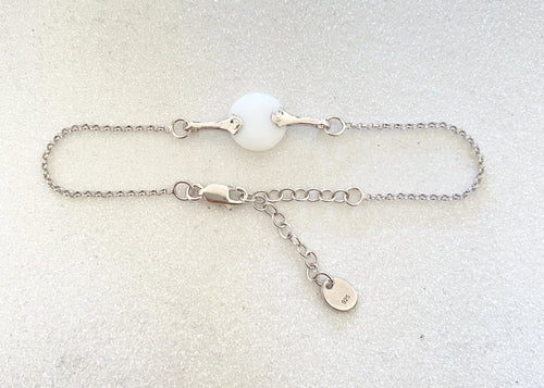 White agate disc bracelets