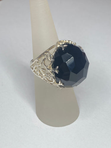 Six point star cut onyx ring