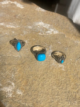 Tiny cats eye turquoise and marcasite ring