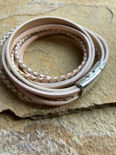 Salmon coloured Multi Leather Band Bracelet