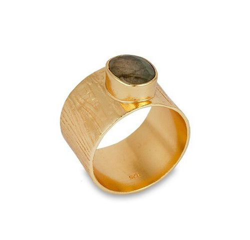 Labradorite Bianc wide ring