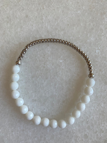 Popcorn White Agate bracelet