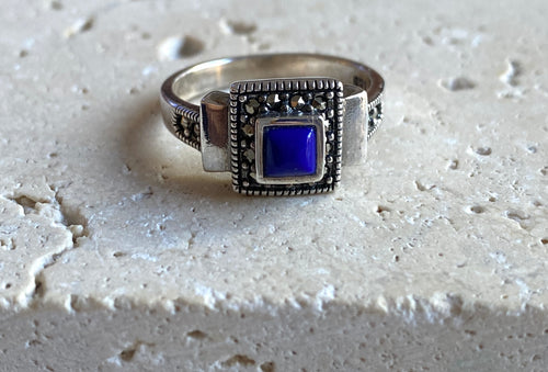 Lapis Lazuli and marcasite ring