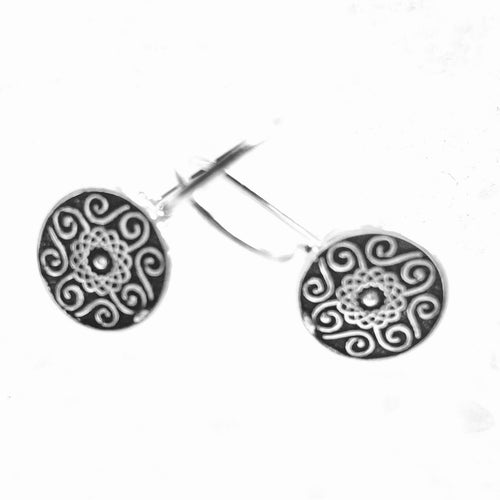 Greek shield design mini earrings
