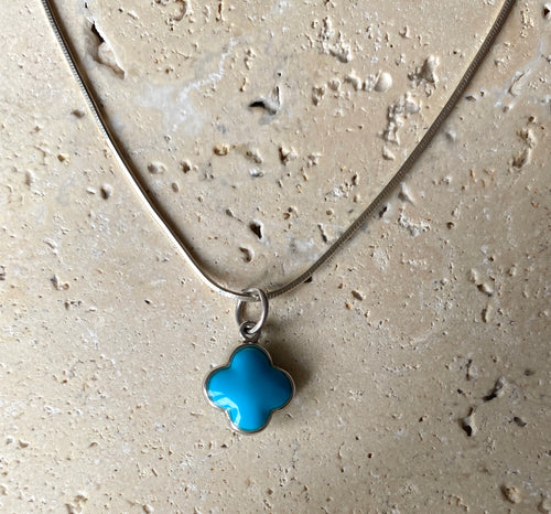 Turquoise cross Silver necklace
