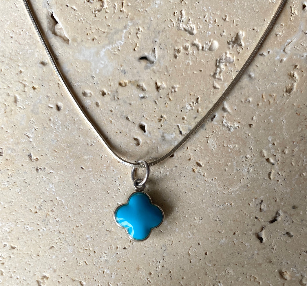 Turquoise cross Silver necklace