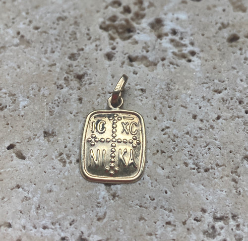 ICXC 14k NIKA rectangular pendant