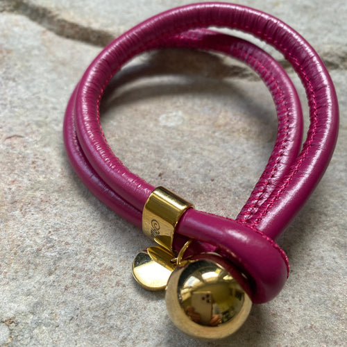 Leather & stainless steel bracelet