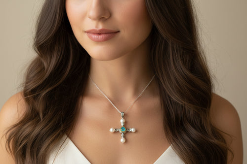 Byzantium pearl crucifix